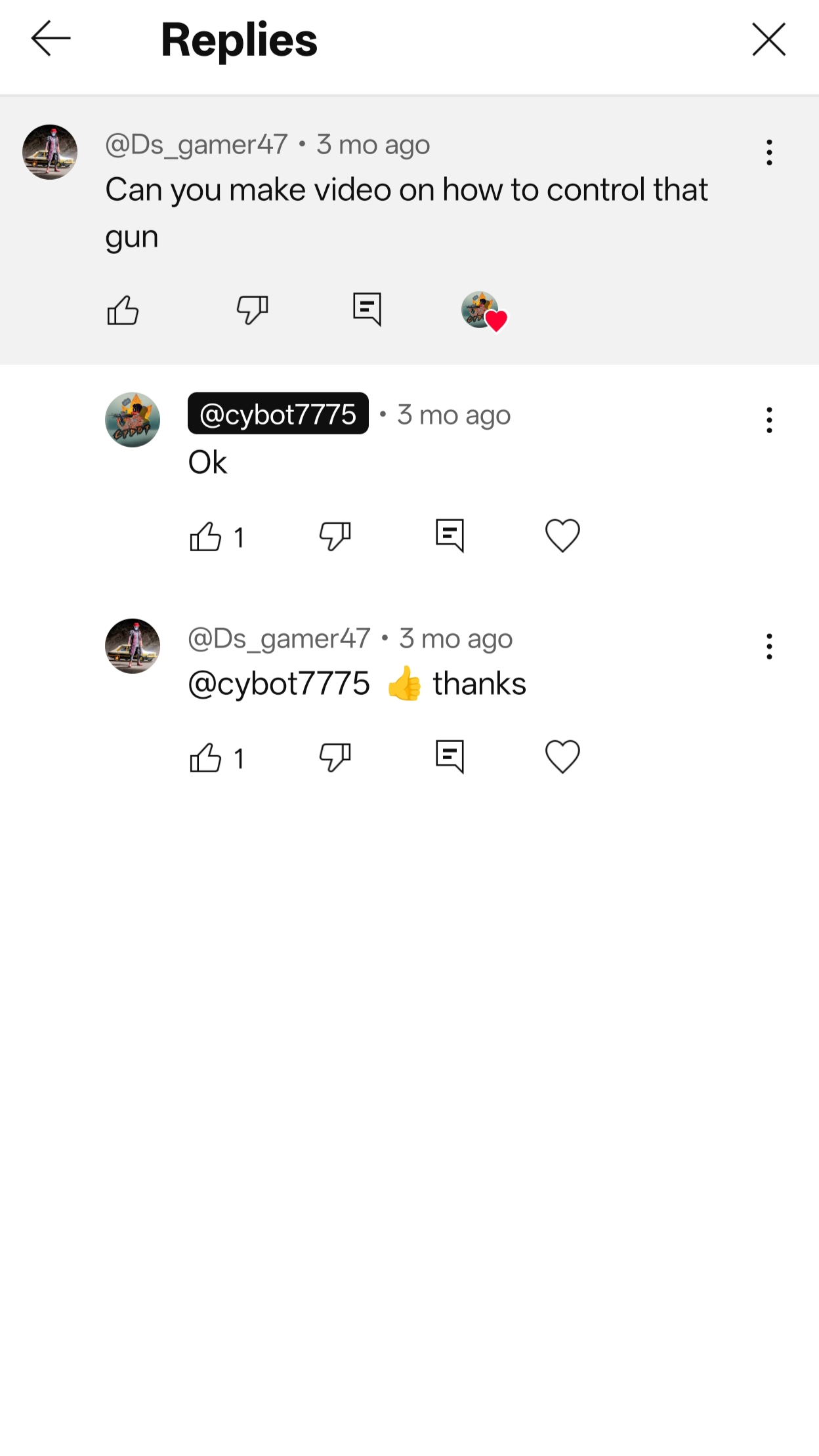 User message